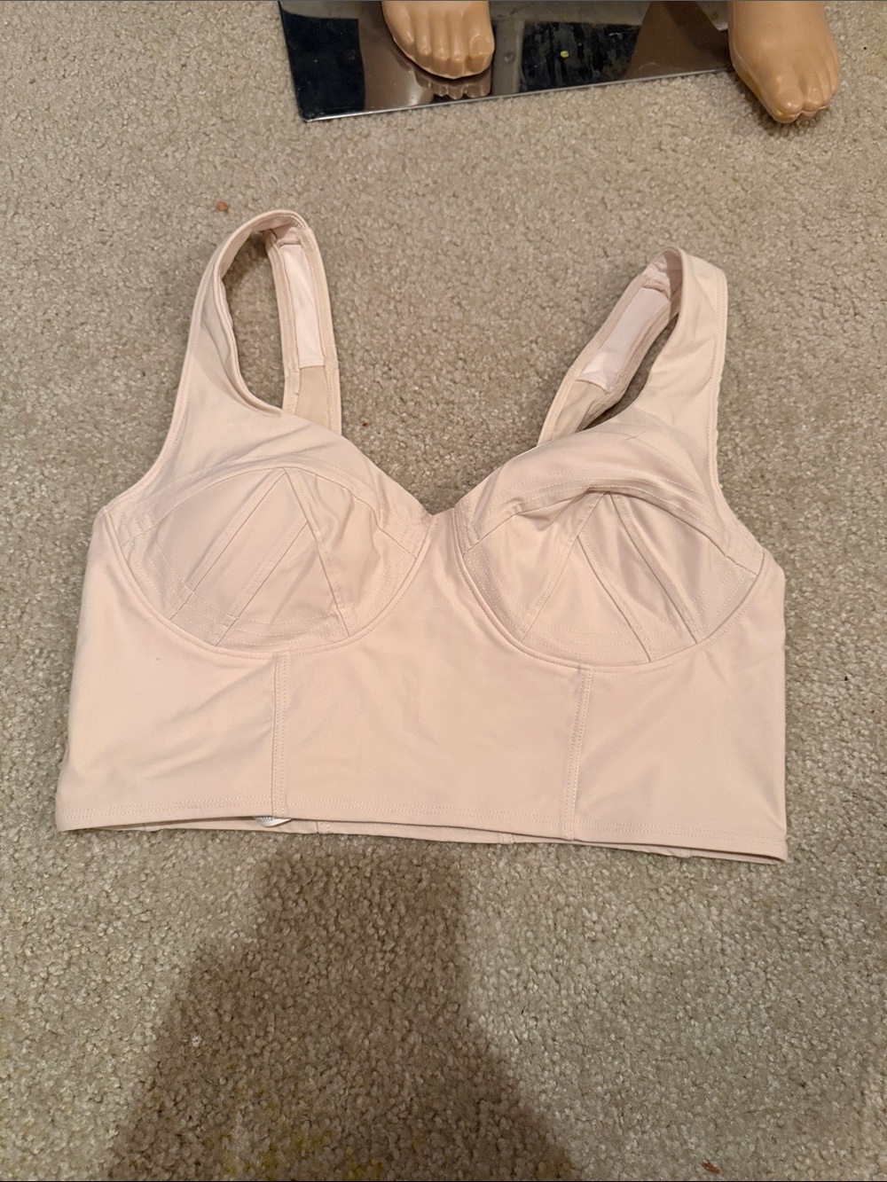 Fabletics Nude Longline Support Bra -